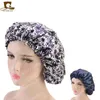 Kadın çift katmanlı Ipeksi du-bez saç kapak aksesuarları dalga kapaklar paçavra çiçek kaput Salon şapka türban Durag Doo bez Headwrap