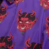 Harajuku Demon Baskı Erkekler Kadınlar Casual Gömlek Punk Gotik Gevşek Kısa Kollu Bluz Erkek Kadın Yaz Plaj Shirt