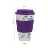 14oz Bamboo Fiber Cups Bamboo Coffee Cups Reusable Beverage Cups Travel Mug with Silicone Cup Cover and Lids