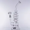 12.2 Inches Hookahs Double Helix Tubes Inline Prec Glass Water Bongs with 14mm Male Bowl for Smoking