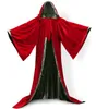 Velvet Hooded long sleeves Cloak Wicca Robe Renaissance Medieval Witchcraft Larp223E