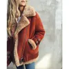 Women's Jackets Winter Women Coat Warm Deerskin Cashmere Zipper Turn Down Jacket Fashion Female Long Sleeve Streewear