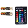 Samochód T10 LED 12V RGB Atmosfera Lampa Reflektor Wedge Decoration Light Remote Controller Wewnętrzny Żarówka Auto Akcesoria