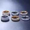 HIP HOP BLING MENS BIELLES FEMANS BILANDS GOLD Silver Single Row Zircon Diamond Engagement Iced Out Rings273r