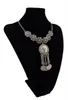 Boho estilo com Coin pingente de borla Choker Grande Declaração Pendant Necklace Colar de Prata por Mulheres