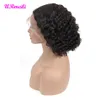 Brasiliansk Deep Wave Bob Lace Front Human Hair Wigs Transparent 13x4 Lace Frontal Deep Curly Remy Hair Wigs With Baby Hair Pre Plocked