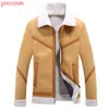 Jaycosin 1PC Hiver et automne Anti Velvet Veste Mode Homme Trend Agneau Bouton Bouton Marron Fourrure Fourrure Z1122