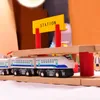 Set di treni elettrici in legno modello auto giocattolo per bambini, 130 pezzi, pista, bambola con suono, grandi dimensioni, vernice verde, sicuro per il regalo di compleanno di Natale per ragazzo