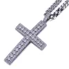 Hip Hop Jewelry Designer Necklace Iced Out Pendant Mens Cuban Link Chain Gold Diamond Cross Pendants Luxury Bling Charms Wedding R235w
