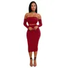 New 2 Piece Set Women Sexy Slash Neck Backless Tshirt Nightclub Pencil Skirt Mid-Calf & Short Cropped Top Tracksuit Women