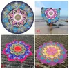 Rund strandhandduk 150cm mandala sommar strand handduk indisk lotu tryckning yoga matta rund tofs tapestry totem filt golv pad gga2198