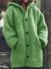 Pulls pour femmes hiver femmes Cardigan simple boutonnage ample à capuche épais tricot Long manteau pull veste manteaux décontracté