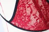 Kırmızı Dantel Seksi Sutyen Set Lingerie Set Kadınlar için Ayarlanabilir Sapanlar Bralette İç 3 Nokta Bikini Set Yumuşak Külot