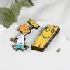 Jonny Deski Emalia Pin Cartoon Broszka Akcesoria Żółty Punktu Wood Lapel Odznaka Biżuteria Happy Hour