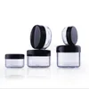 3G / 3ML alta qualidade claros Rodada Cosmetic Jars Pot com preto Screw Cap tampas e pequena garrafa 3g minúsculo
