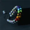 Doppio strato 7 chakra pietra naturale fili morti bracciale pietre laviche turchese donna uomo bracciali braccialetti gioielli moda volontà e sabbia