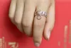 Hot Sale Infinity Brand New 2019 Jewelry Sterling Sier White Clear Topaz CZ Diamond Key Women Wedding Vintage Band Ring