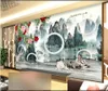 Papel tapiz 3D foto personalizado murales de pared 3d papel pintado 3D círculo sólido peonía flor paisaje fondo pintura mural papel de parede