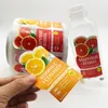Özelleştirilmiş Portakal Suyu Plastik Su Geçirmez Vinil Çıkartmalar Etiketler Özel Renkli Güçlü Yapışkan Ambalaj Etiket En Kaliteli