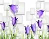 Papier peint 3d à fleurs violettes fantaisie pour maison, boîte 3D, fond de télévision, papier peint Floral pour murs, Promotion