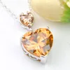 10 stks Luckyshine 8 Color Gift Jewelry Heart Cubic Zirconia Gemstone Silver Hangers Kettingen voor Holiday Wedding Party