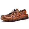 Classic Mäns Sandaler Sommar Handgjorda Läder Mens Strand Sandaler Roman Style Mens Gladiator Utomhus Mäns Wading Shoes