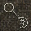 20 sztuk / partia Klucz Keychain Biżuteria Posrebrzana Star Moon Charms Biżuteria Roboty