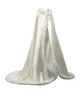 Fengyussuccess Long Satin 55 '' Mantelli da sposa con finiture per la pelliccia sintetica per adulti caduta invernali Capo da sposa Donne Occasioni speciali