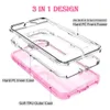 För iPhone 12 Mini 11 Pro X XR XS MAX 8 7 6S Plus Transparenta Robot Cases 3in1 Telefonfodral utan klipp