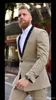 Khaki Groom Tuxedos Man Business Garnitury Dress Prom Blazer Men Men Spodnie Zestawy (Kurtka + Spodnie + Krawat) K 61
