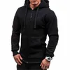 Erkek Hoodies Tişörtü Kalın Kapşonlu Tee Ince Zip Erkek Uzun Kollu Kas Sıcak Zip-up Hoodie Fit Sweatshirt Spor Salonu