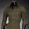 2016 Nouvelle Arrivée Hommes Vente Chaude Créateur De Mode D'affaires Coton Fitness Costume Robe chemise Western Top Niveau 7 Couleurs 5 Tailles 8001