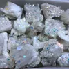 Natural Quartz Cluster Prov Home Decoration Crystal Healing Aura unik kvartskristalltitan Bismutbeläggning Cluster Rain254h