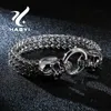 Haoyi Estilo crânio pulseira de aço inoxidável gótico jóias tendência Punk Rock Anel Bangle Mens Jewelry