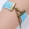 Pulseras de cuerda de cuero trenzado con abalorio cruzado de moda para mujeres y hombres, pulsera religiosa de amor infinito de Jesús, joyería hecha a mano a granel