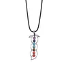 7 Chakras Coupe Verre Pendentif Cristal Reiki Guérison Équilibre - Yoga Thérapie Style