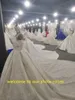 Sexy Prom Dresses 2020 Avorio Maniche aperto indietro Appliques perline sirena lunga sweep treno See Spandex partito degli abiti di sera
