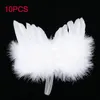 White Feather Wing Lovely Chic Angel Christmas Tree Decoration Hanging Ornament Home Party Wedding Ornaments Xmas