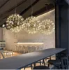 Modern Creative Firework LED Pendant Lights Stainless Steel Large Ball Lighting Fixture Hanging Lamps for Hotel Hall Decoration