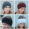 Kobiety do włosów akcesoria miękki szydełko opaska na głowę kwiat Fryzjer cieplejszy Uszy Winter Headrprap Earmuffs moda szerokie nakrycia głowy S235z