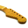 21 Fret Tiger Flame Maple Guitar Neck Replacement Guitar Neck for ST Electric Guitar Abalone Dots Natural Yellow Glossy