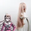 Danganronpa V3: Killing Harmony Miu Iruma parrucca cosplay anime rosa chiaro lunga