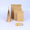 Kraftpapier achteckige Versiegelung Aluminium Überzogene Nuss Keks Lebensmittelverpackungstasche Dreidimensionale Beutel Druckbares Muster 18x28 + 8 cm 6 Größe