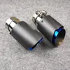 1 piece Car Universal Exhaust Pipe Matte Grilled Blue Muffler Tip Tailpipe Carbon fiber Stainless Steel Nozzles accessories236n