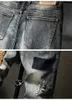 2020 Męski Vintage Dżinsy Dżinsy Haft Tygrys Slim Dżinsy Dla Człowieka Jesień I Zima Retro Niebieskie Otwory Patch Design Denim Spodnie