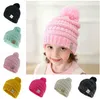 Baby Boys Girls Winter Pompom Czapki Solid Color Dzianiny Czapka Knitting Hairball Ciepła Cap Headwear Pompom Kapelusz z dzianiny 11 Kolory