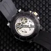 Nowy 48mm Admirals Cup AC-One Cool Fly Back Data A108 / 02339 Double Tourbillon Automatyczny Zegarek Zegarek Stalowy Gumowy Pasek Zegarki Watch_Zone