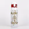 500ml Christmas water bottle Xmas Double wall print Stainless steel tumbler Vacuum Travel Sport Thermos flasks Coffee Cup Mug LJJA2920