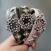 Women Headband Fashion Hair Accessories With Rhinestones And Pearls Vintage Luxury Designer Wide Side