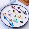 Dzieci Flatware Prezenty Kuchnia Cute Kot Długi uchwyt Wiszący Łyżka Kawa Mleka Stalowa łyżka